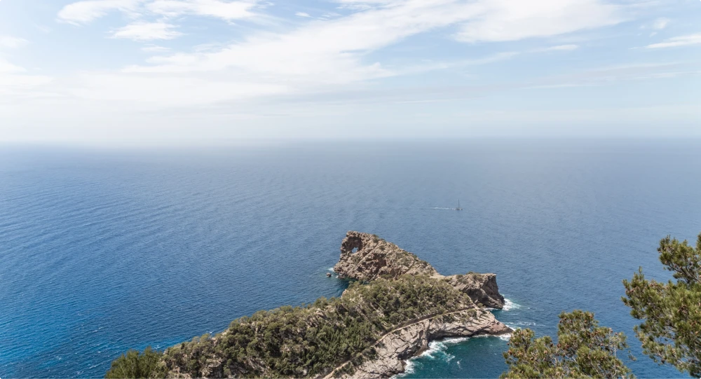 Aerial shot of coastal line