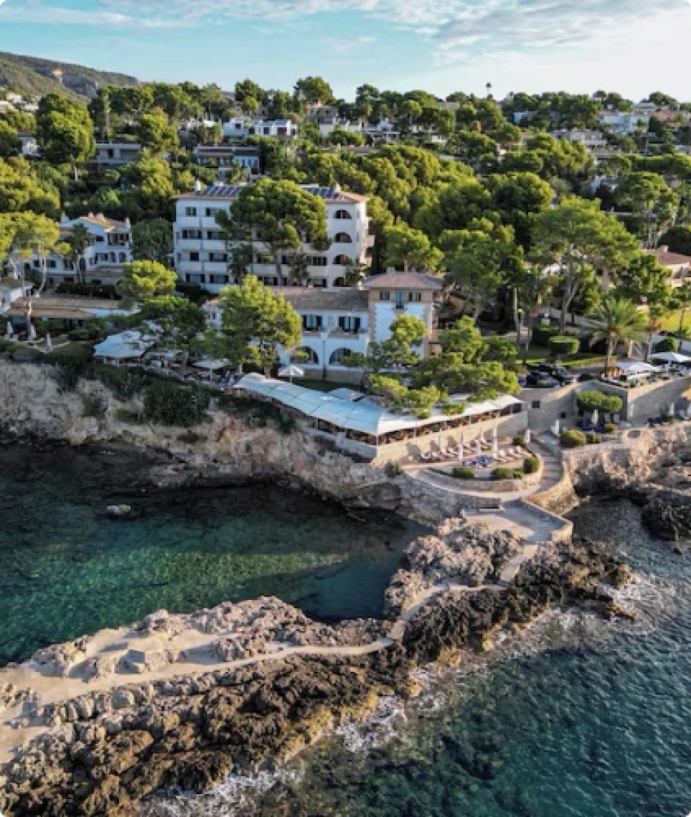 Aerial shot of a Mallorca Property on the coast